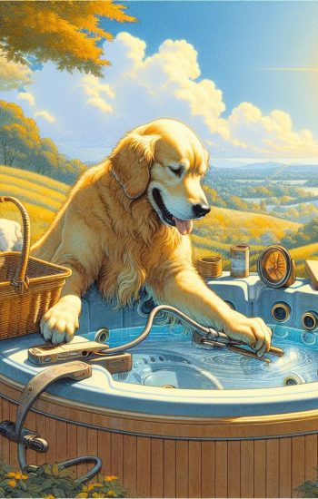 maintenance service portable spas golden retriever dog cute